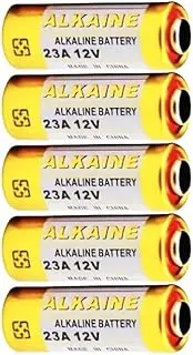 Alkaline Batteries 23A 12V Blister Pack of 5 Batteries for Remote Control Gate Car Garage