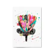 Scandi Flower Colourful Kitchen Cafe Wall Art #3
