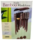 Hayes Double Bamboo Wind Chimes brown 24" heat treated bamboo brown MOM GIFT NIB