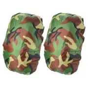 30-40L Waterproof Rucksack Cover, 2 Pack Backpack Rain Cover, M, Green Camo