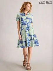 White Stuff Blue Ria Jersey Shirt Dress (W78286) | $136