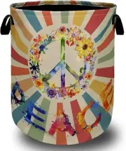 Retro Colorful Hippie Peace Laundry onesize,