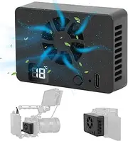 VINGVO Camera Cooling Fan, Mini Camera Fan with Real-Time Temperature Display for A7M4 ZVE1 A6700 A7C2 ZV E10 ZV1, R5/R6/RP,
