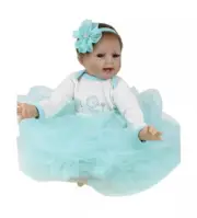 TERABITHIA 22inch Lifelike Collectible Soft Stuffed Cloth Body Smiling Reborn