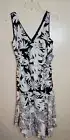 Vince Camuto Printed Linen Mix Print V-Neck Midi NWT Size 6