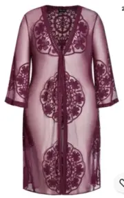 City Chic Medium Jacket Plus Size 18 Wine Boho