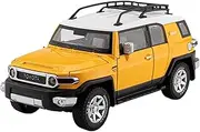 Die-cast 1:24 for Toyota FJ Cruiser Model Cars Alloy Diecast Miniature SUV Sound Light Pull Back Vehicle Exquisite Collection Miniature Vehicle(Yellow)