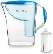 Standard PearlCo Water Filter (Blue) with 1 Classic Filter Cartridges - Reduction of Limescale, Chlorine, Lead & Copper - Compatible with Brita Classic - Made in EU