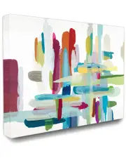 Stupell Colorful Cross Hatch Abstraction Canvas Art Canvas Art