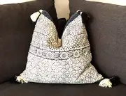 Linen Connections Monochrome Cushion Cover Multi colour Weave 'Shaggy' Beni Ourain Style Cushion Cover - Berber Style Cushion Cover