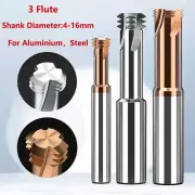 Solid Carbide End Mill Cutter 3 Flute Thread Milling Cutter For Aluminium，Steel