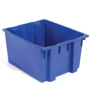 Stack And Nest Shipping Container No Lid 23-1/2x19-1/2x10 Blue Lot of 3