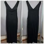 Chicos Travelers Maxi Dress 3 Black Sleeveless Tank Modest Pull Over USA NEW