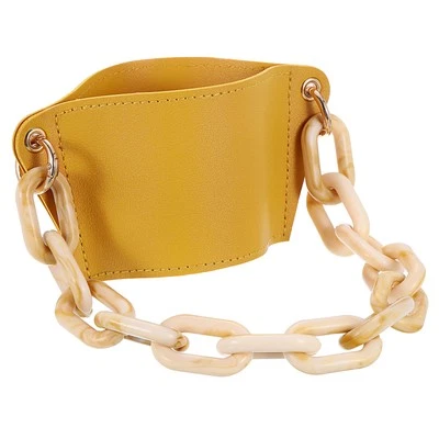 Water Bottle Carrier Holder with Acrylic Strap, 160x75mm Cup Holder, Yellow
