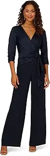 [Adrianna Papell] Womens Satin Crepe Jumpsuit