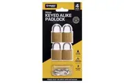 4PCE Padlocks Keyed Alike Strong Secure Multipurpose Handy Hardware 25mm