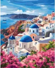 Seaside Paint by Numbers Kit for Adults Beginner, DIY Acrylic Adult Paint by Num