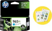 HP 965XL Genuine Original High Yield Cyan Ink Printer Cartridge works with HP OfficeJet Pro 9010 All-in-One Printer series, HP OfficeJet Pro 9020 All-in-One Printer series - (3JA81AA)