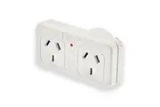 Sansai Right Hand Standard 10A Flat Panel Double Adaptor Adapter AU NZ Plug WHT