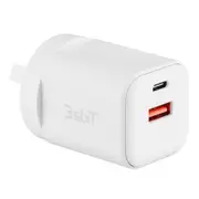 3sixT Wall Charger Power Adapter Plug GaN 35W USB-C PD + QC27W USB-A White