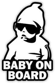 TOTOMO Baby on Board Sticker for Cars Funny Cute Safety Caution Decal Sign for Car Window and Bumper No Need for Magnet or Suction Cup - Carlos from The Hangover
