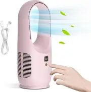 USB Desk Fan, Portabl Bladeless Fan Rechargeable Stand Fan Home, Office, Bedroo