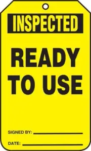 Accuform Signs TRS240CTP Status Record Tag, Legend"Inspected Ready to USE",
