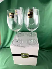 R. Croft Collection by Ravenscroft 4 Bordeaux Wine Glasses Hand Blown Signed