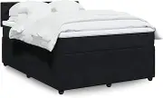 Generic Box Spring Bed with Mattress Black Double Velvet,3287999