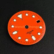 29mm Orange Watch Dial Green Luminous for SEIKO NH34 GMT Watch Movement Parts