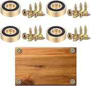 Yaocom 4 Pcs Brass Cutting Board Feet with Nonslip Pads 1.18 x 0.79 Inch Gold Board Feet Legs with Silicone Rubber and Screws Kit for Kitchen Unfinished Cutting