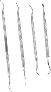 HAPINARY 4pcs Double-head Cuticle Pusher Stainless Steel Nail Art Tools Set Professional Manicure Kit