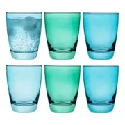6pc Porto Estelle 300ml Glass Tumbler Water/Juice Drinking Cup Set Round Green