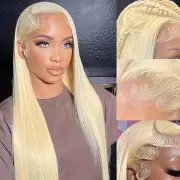 Blonde Lace Front Wig Long Straight Blonde Frontal Wig White Blonde 613 Wigs ...