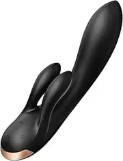 Satisfyer Double Flex Connect App Rabbit Vibrator, Black