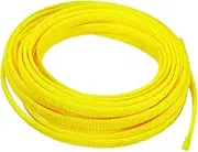 sourcing map Expandable Sleeving, 1/4-inch 16ft Cable Sleeve, Yellow