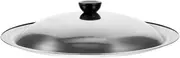 Zerodeko Metal Wok Lid Stainless Steel Pan Cover Replacement Lid for Frying Pan Easy to Clean 2 Pack