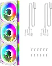 ICOLER PC Fan JM-V2 120 White Edition Infinity Mirror Module Daisy-Chain ARGB PWM Case Fan 120mm Triple Pack Suitable for Computer Case & CPU Cooling