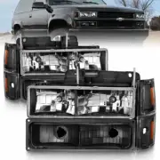 ANZO Crystal Headlights Black for 88-98 Chevrolet C1500