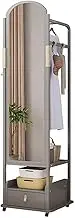 Rotation Full Length Mirror,Full Body Mirror with Drawer,Oversized Floor Mirror with Universal Wheel, for Bedroom Living Room Corridors Clothing Store(2)
