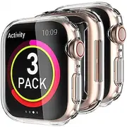 3 Pack Waterproof Apple Watch Case For Series 7 / SE / 6/5/4/3/2/1 Apple Watch Screen Protector Full Coverage TPU Cover 38mm 42mm 44mm 40mm 41mm 45mm