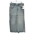 NWT RE/DONE Mid Rise Split Denim Skirt Ripped Tide Maxi Size 27
