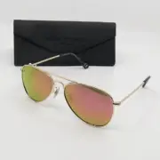 Prive Revaux New Polarized The Commando Mini Gold/Pink Mirror Sunglasses