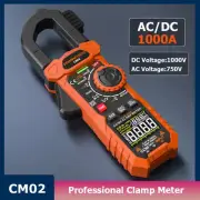 Digital Clamp Meter 1000A 1000V AC DC Current Clamp RMS Pliers Ammeter Voltmeter
