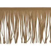 2 Yards 6 Inch PU Leather Fringe Trim DIY Tassel Fringe for Sewing, Gray Brown