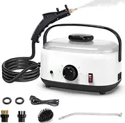 Handheld Steam Cleaner, 2500W High Pressure Portable Steamer Cleaner Machine with 3 Brush Heads, 1.5L Water Tank High-Temperature Steamer for Cleaning Car, Kitchen, Upholstery, Carpets