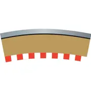 Scalextric C7019 RADIUS 3 SINGLE LANE CURVE OUTER BORDERS
