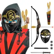 Ninja Pretend Play Set With Sword Mask Bow Arrow Accessories Kids Party Game Toy
