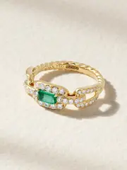 [David Yurman] David Yurman - Stax 18-karat Gold, Diamond And Emerald Ring - 6 6 Gold