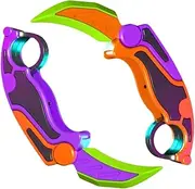 PocketTimers Fidget Knife (2), 3D Printed Gravity Claw Knife, Fidget Knife Toy, Claw Knife Trainer with Rubber Tip, Plastic Fidget Knife
